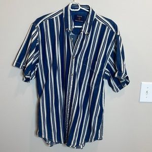 Vintage Mens Striped Casual Button Down